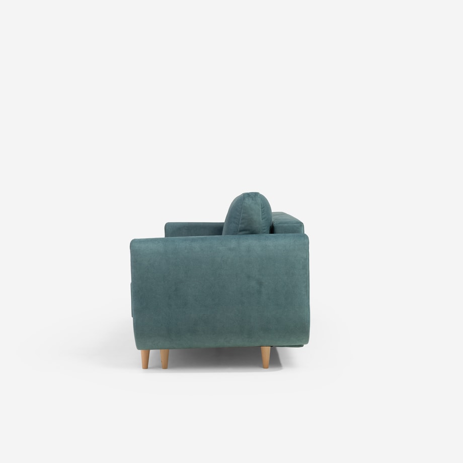Sofa 3-osobowa rozkładana szaroniebieska LORA - 9