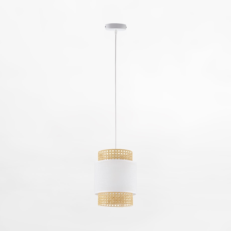 Lampa wisząca rattanowa biała BOHO 20 cm - 1