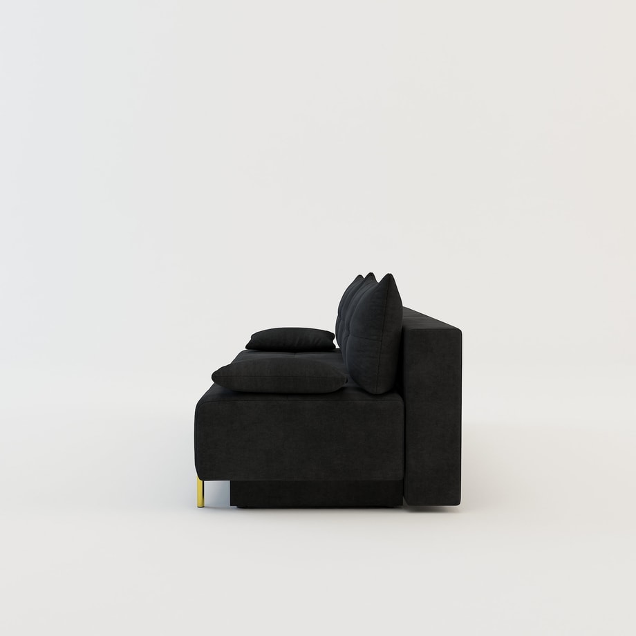 Sofa rozkładana 3-osobowa czarna ALFA - 3