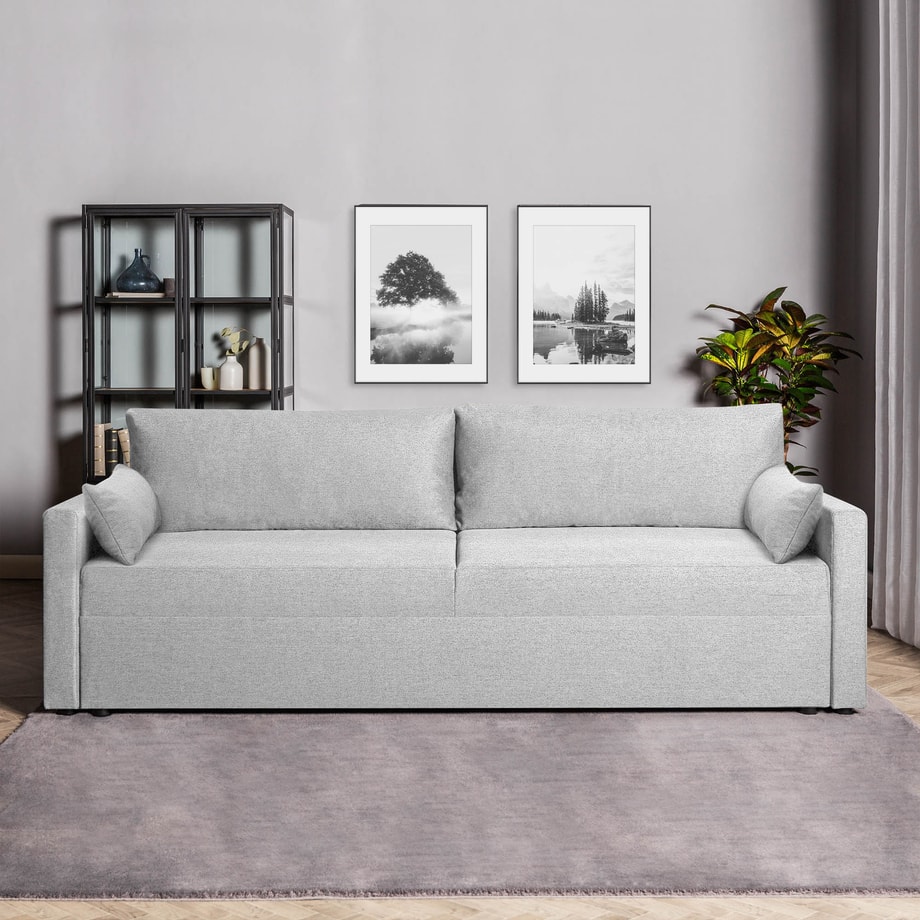 Trzyosobowa szara sofa