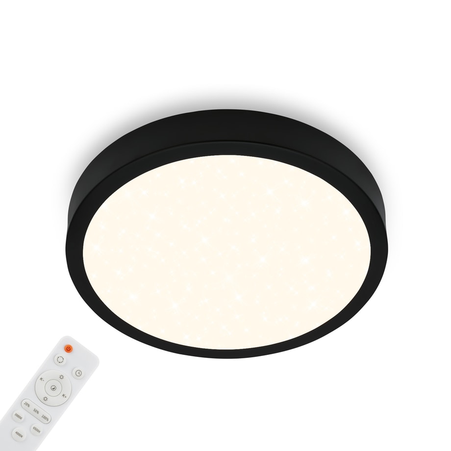 Plafon LED z pilotem czarny RUNA 38 cm - 1