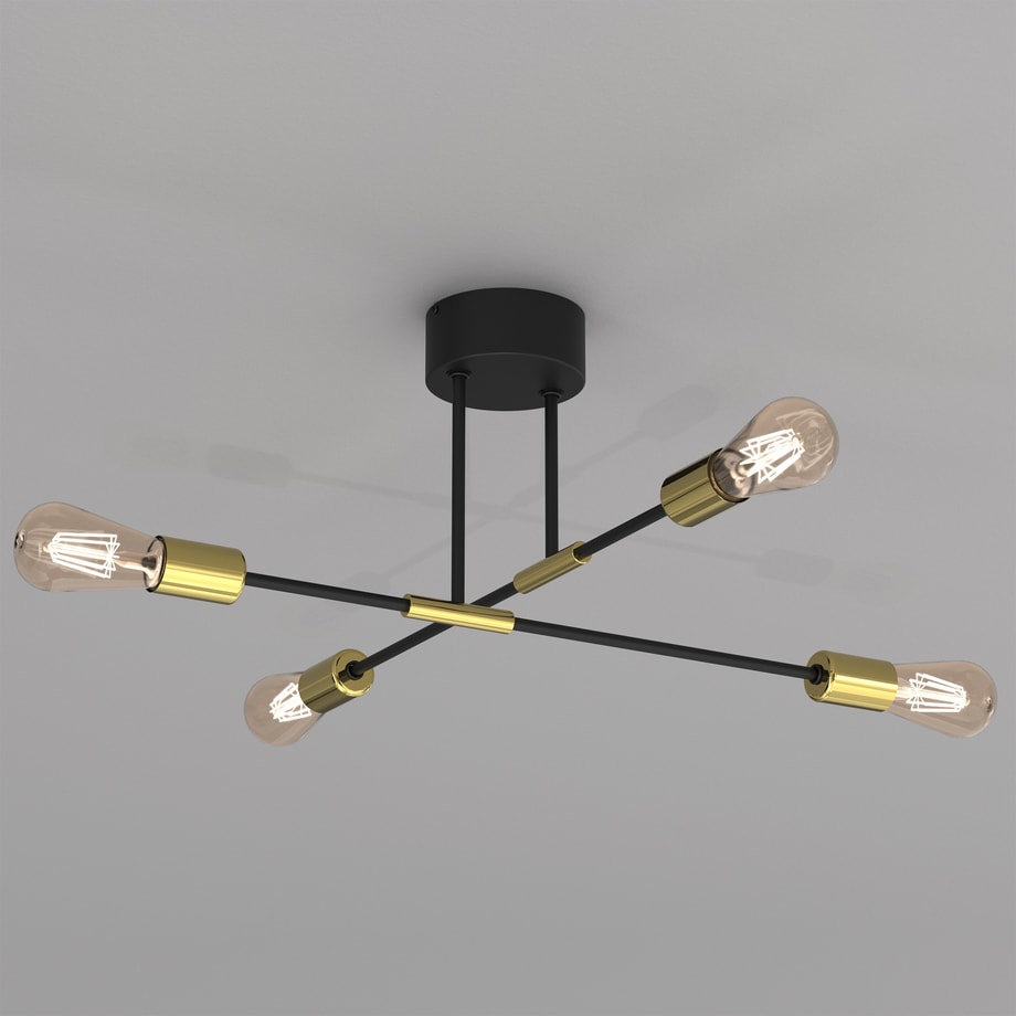 Lampa sufitowa loftowa czarno-złota FLAME - 4