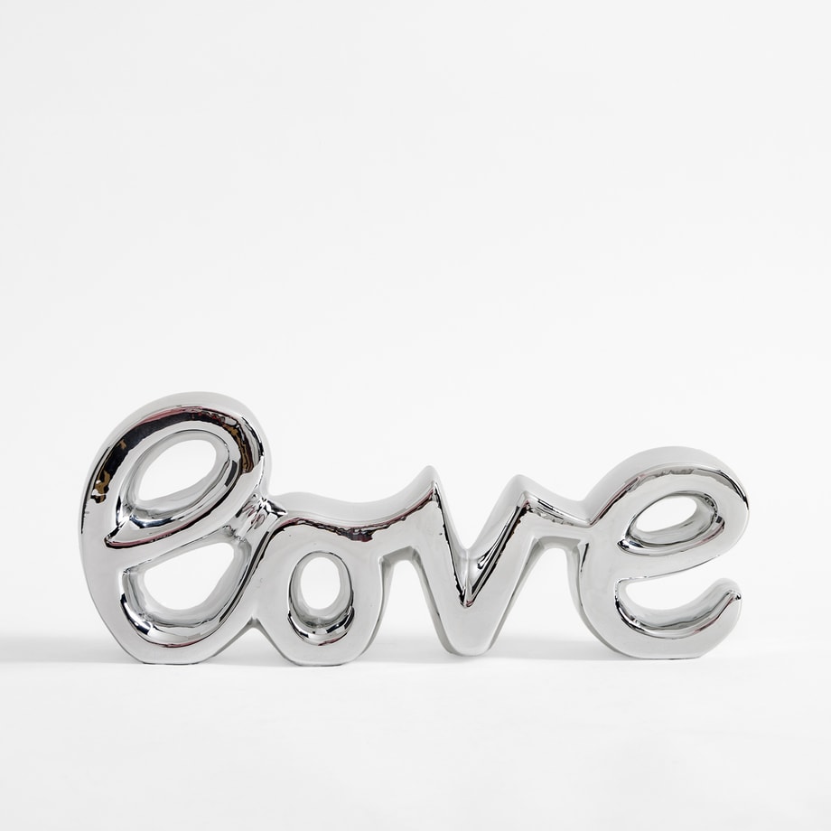 Dekoracyjny napis srebrny LOVE 29x11,4 cm  - 1