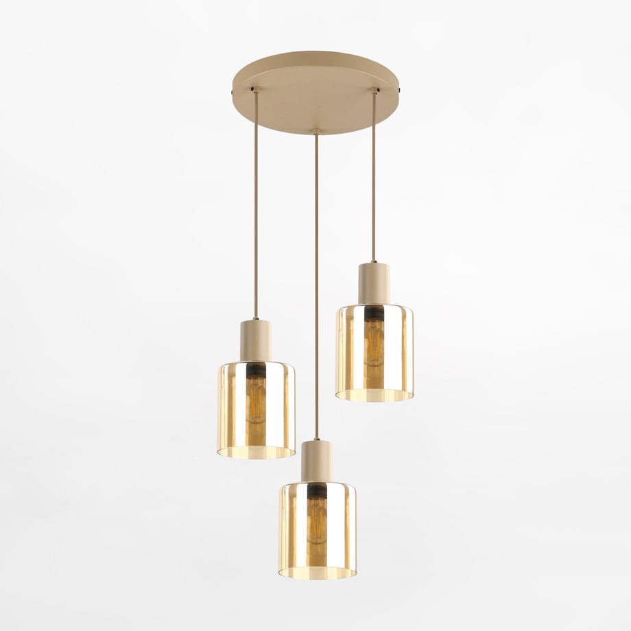 Lampa wisząca okrągła podstawa jasnobrązowa SIERRA SABBIA III - 1