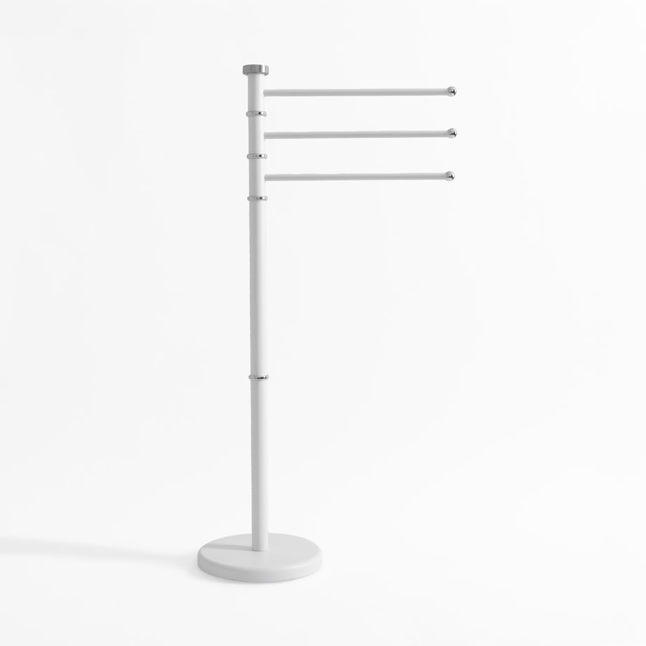 Wieszak na ręczniki stojący biały 90 cm - 1