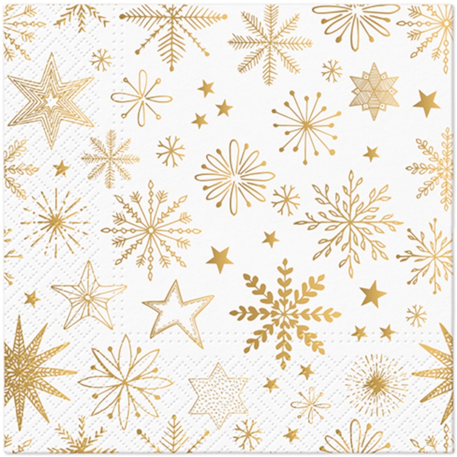 Serwetki bożonarodzeniowe SHINY SNOWFLAKES 20 szt. - 1