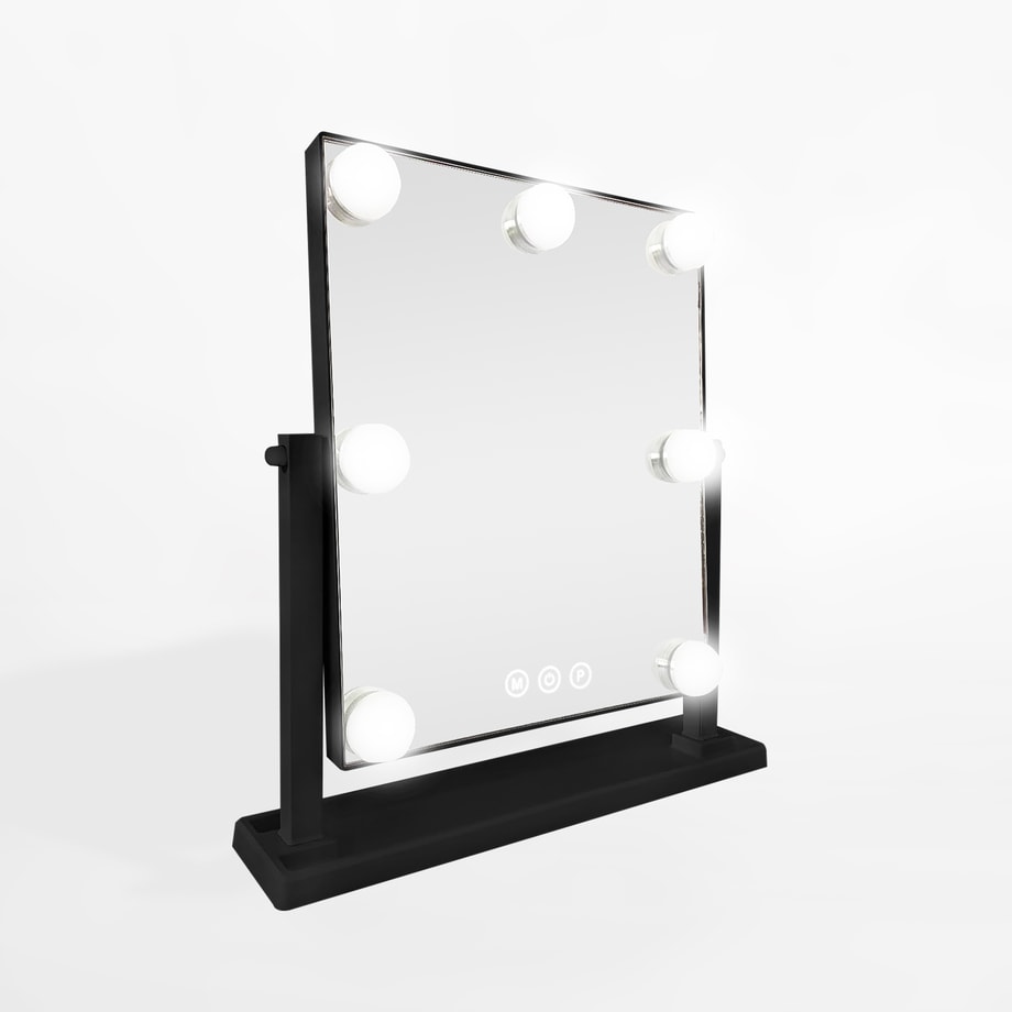 Lustro prostokątne 25x30 cm z oświetleniem LED czarne - 1
