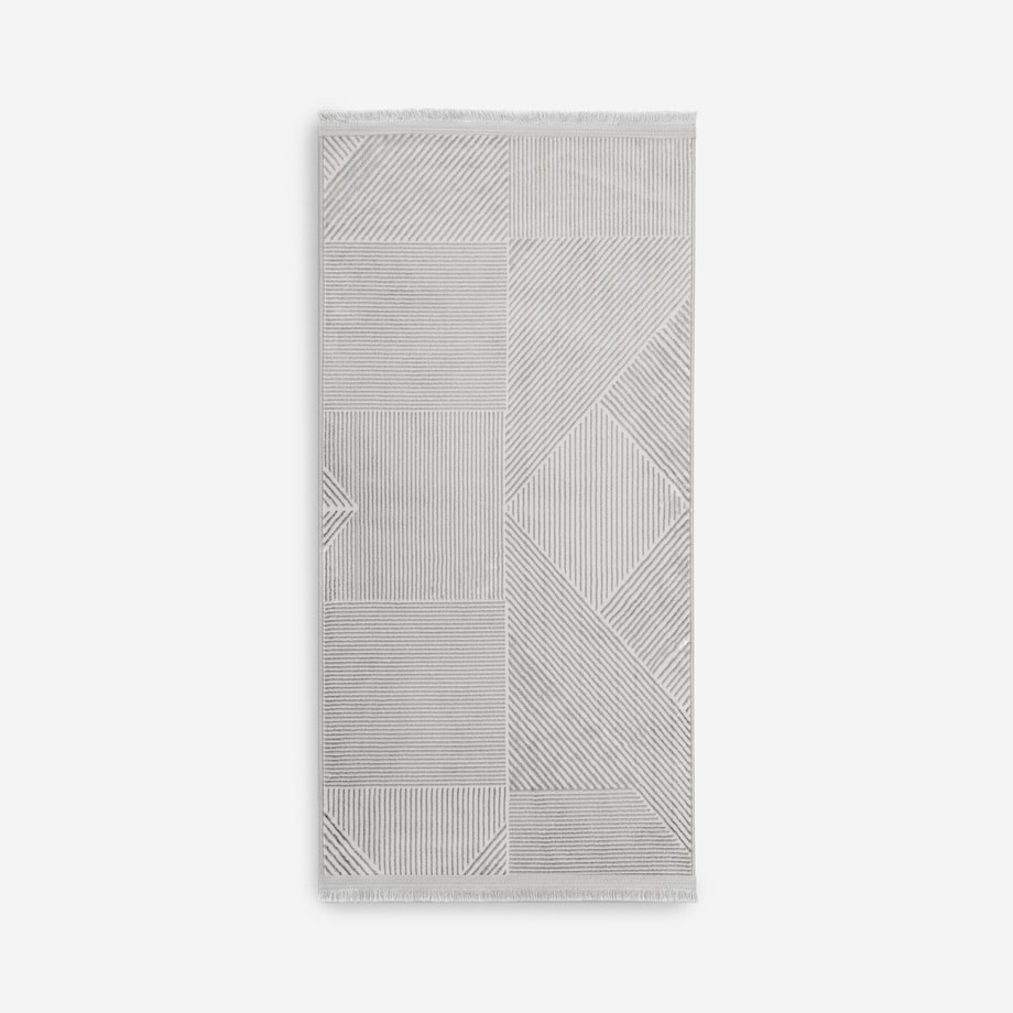 Dywanik ze wzorem geometrycznym CAPRI, srebrny, 60x120 cm - 1