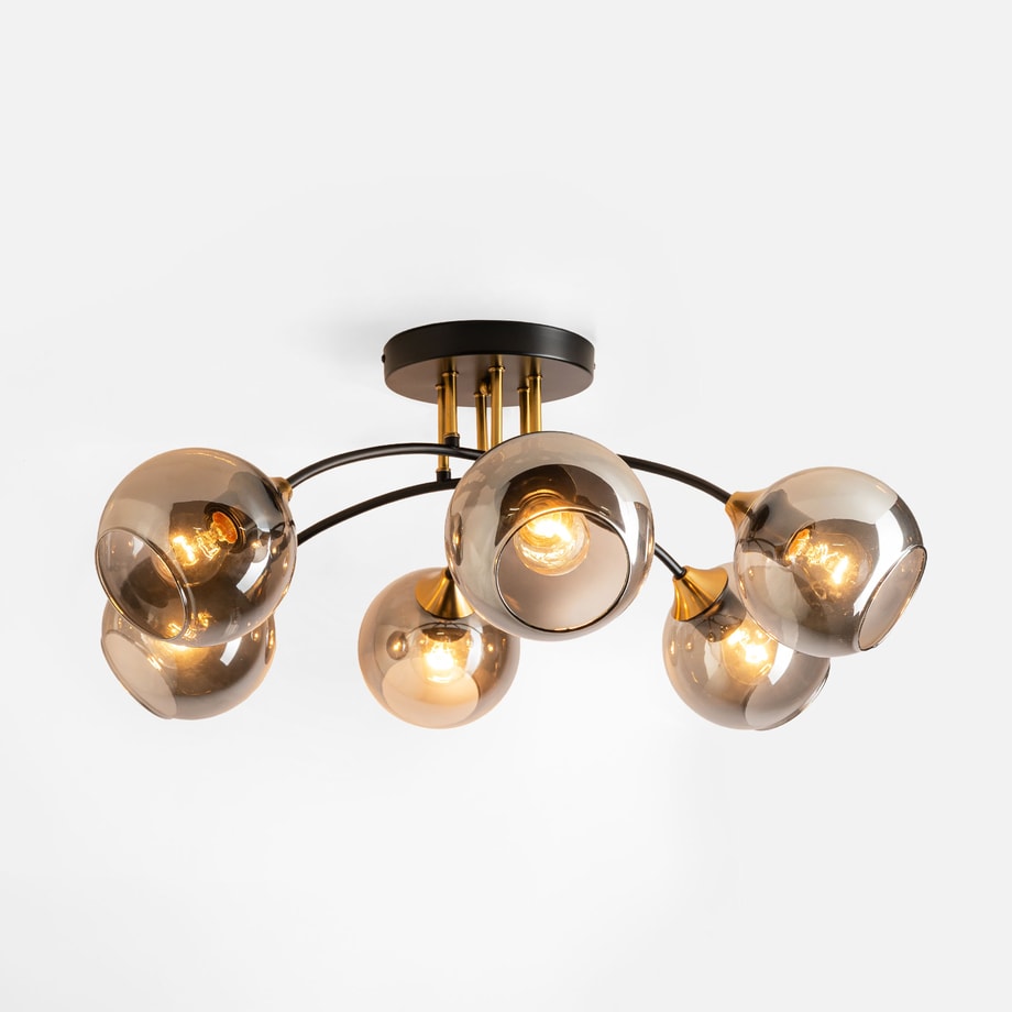 Lampa sufitowa 6 kloszy czarno-złota MEGAN - 2