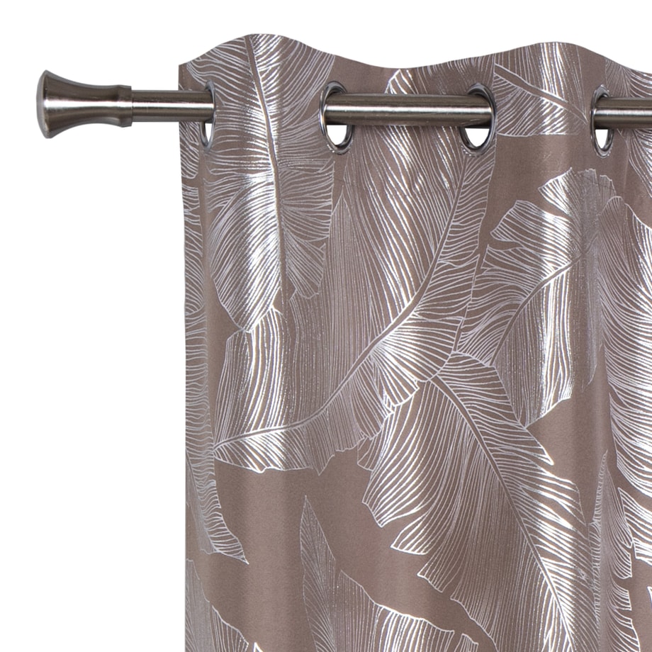 Zasłona do salonu na przelotkach taupe VANUA 140x260 cm - 1