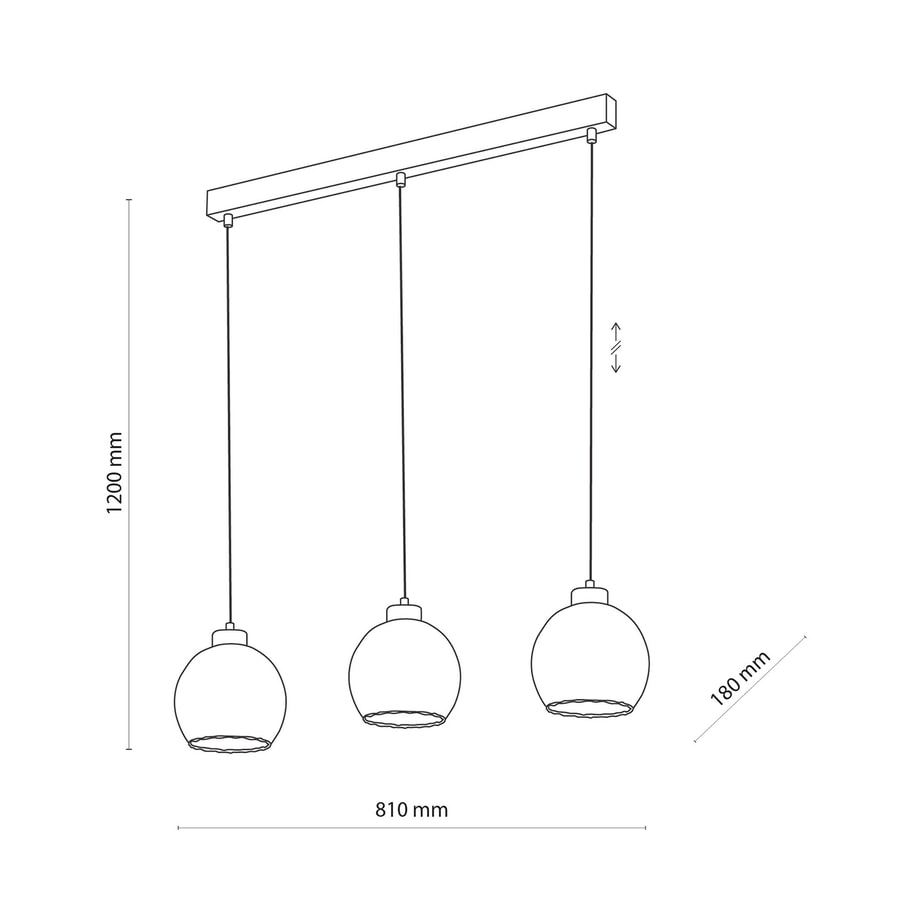 Lampa wisząca transparentna listwa DEVI 3 - 4