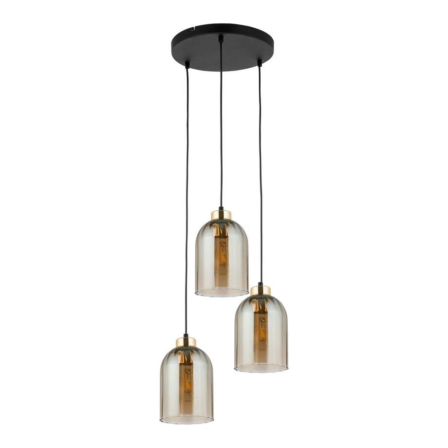 Lampa wisząca 3 klosze bursztyn SATIPO - 1