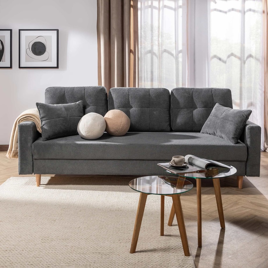 Sofa rozkładana szara AURA - 2