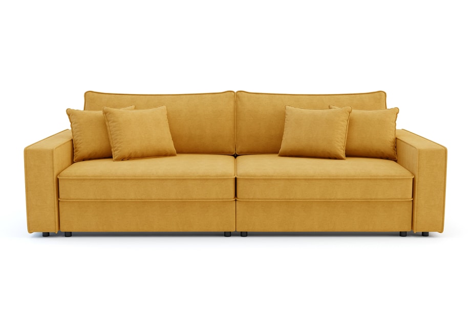 Sofa rozkładana 4-osobowa MARKOS musztardowy - 1