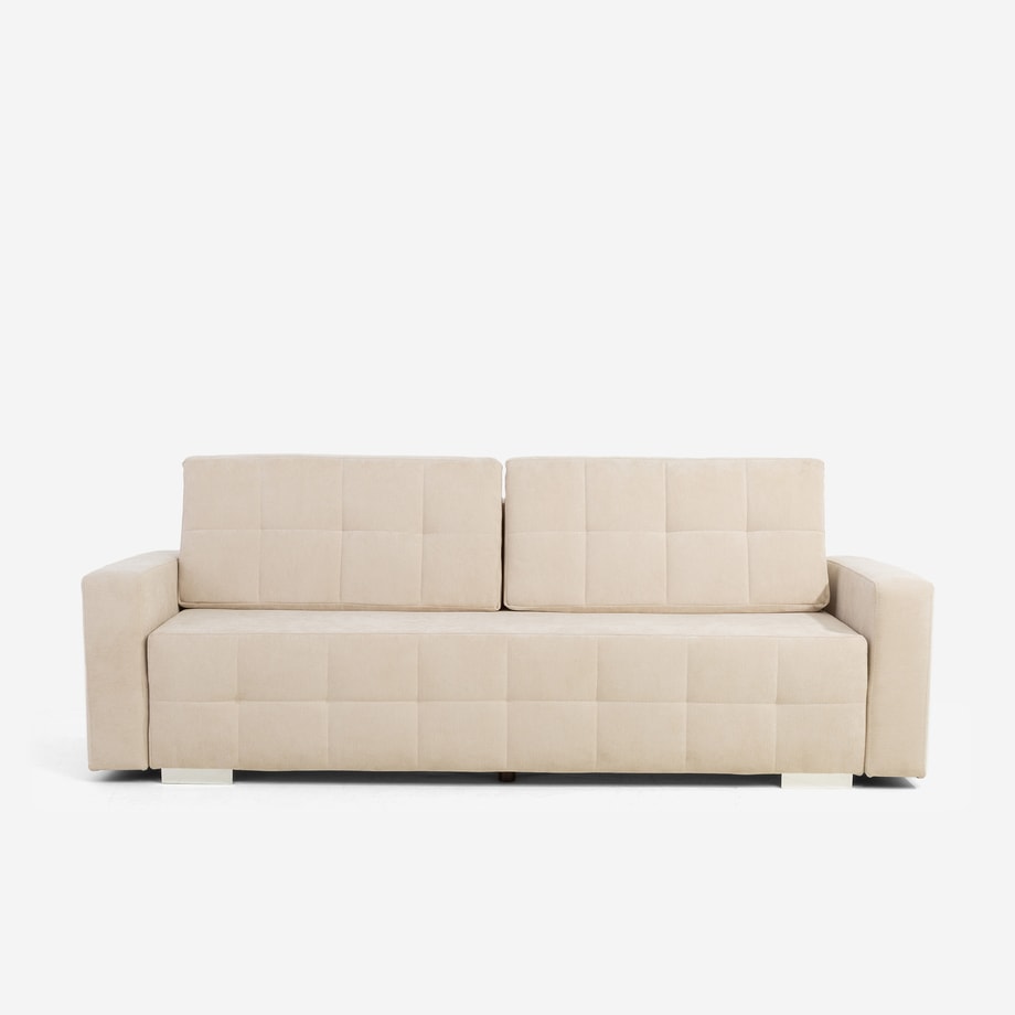 Sofa rozkładana z pikowaniem beżowa LILA - 1