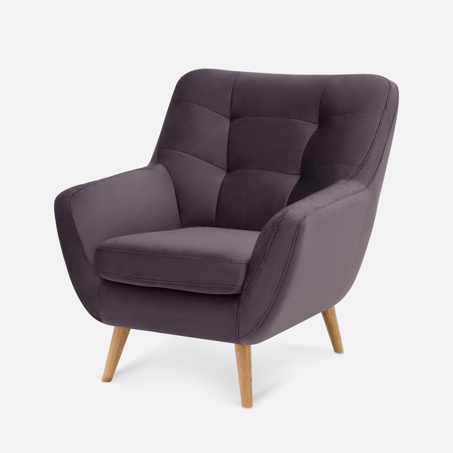 Fotel wypoczynkowy fioletowy SCANDI - 1