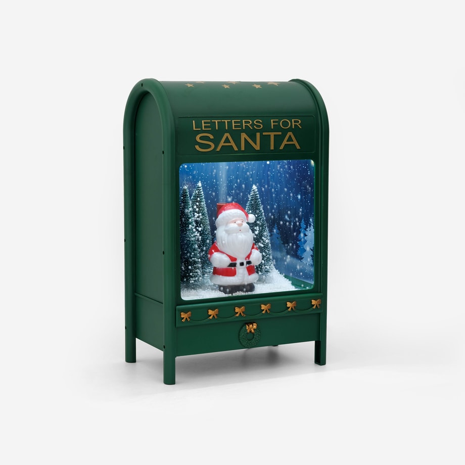 Grająca dekoracja LED SKRZYNKA NA LISTY zielona 40 cm - 1