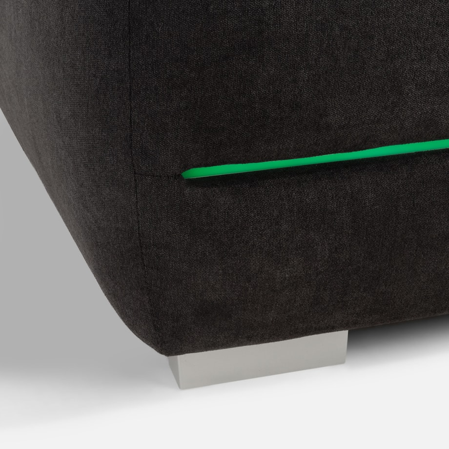 Sofa z listwą led czarna TEKLA - 8