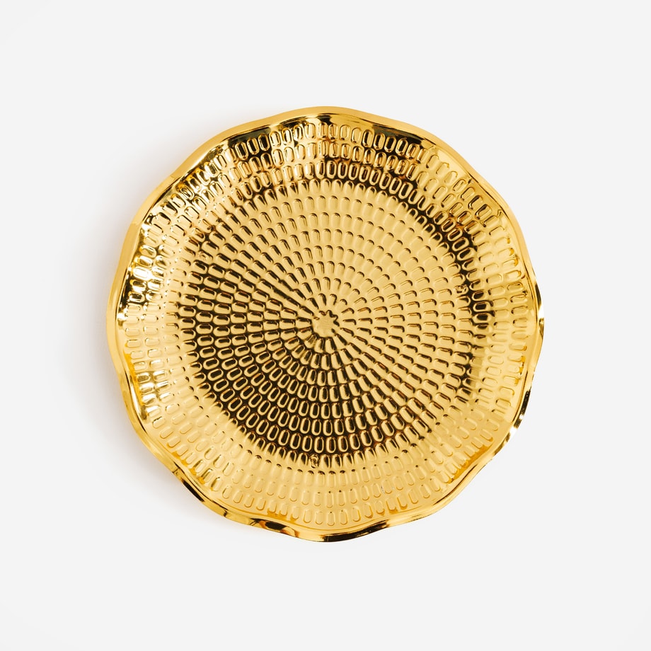 Patera dekoracyjna, złota, 18 cm - 1