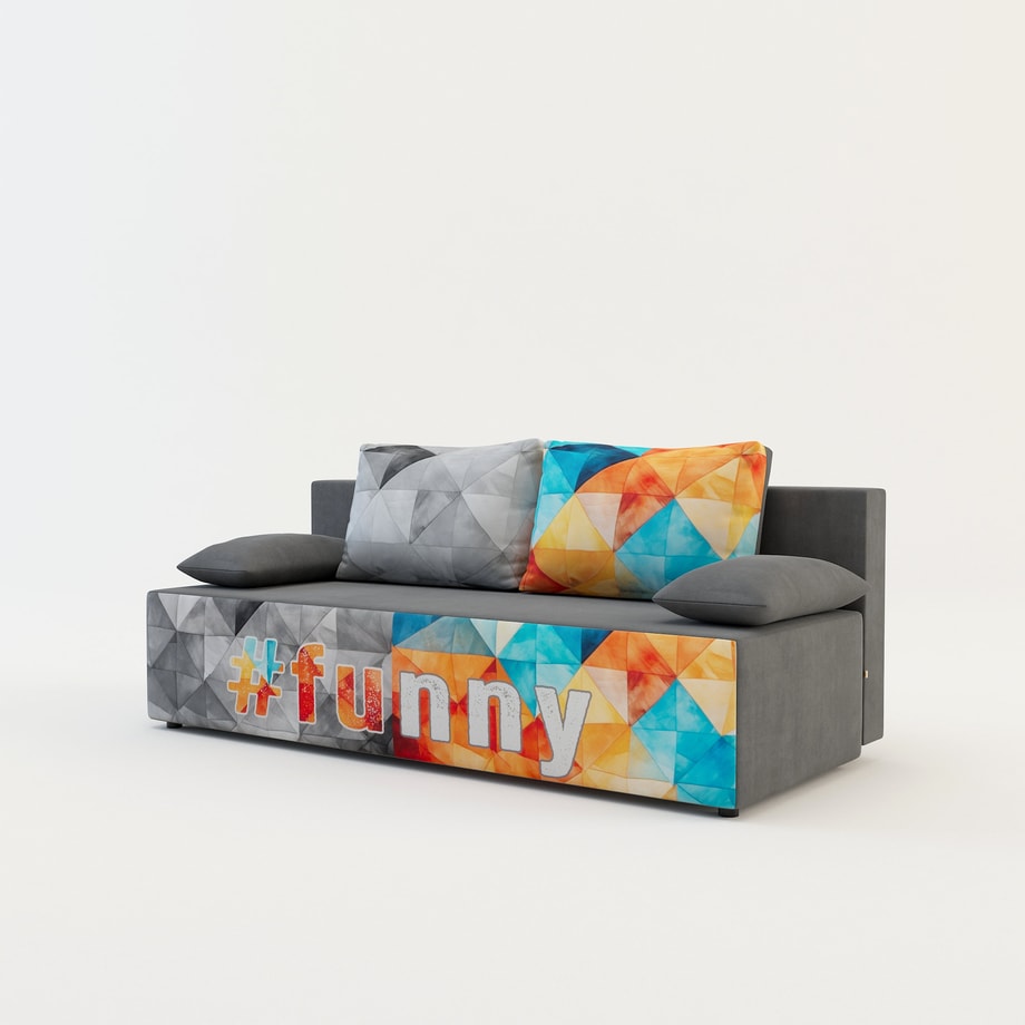 Sofa młodzieżowa z kolorowym nadrukiem FUN - 2