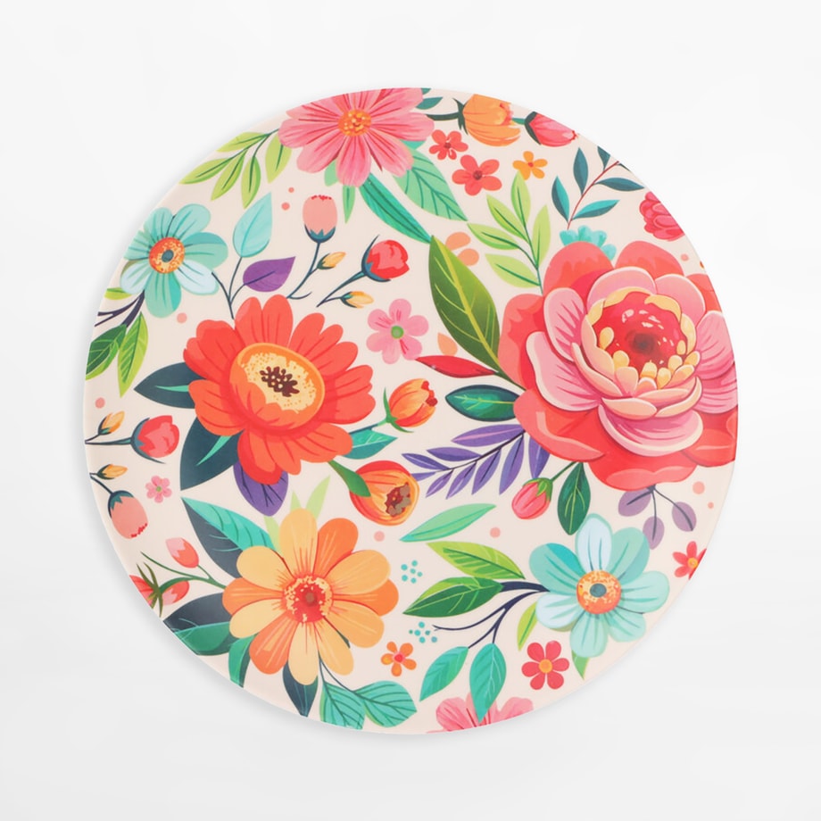 Talerz z melaminy w kwiaty 25 cm - 1