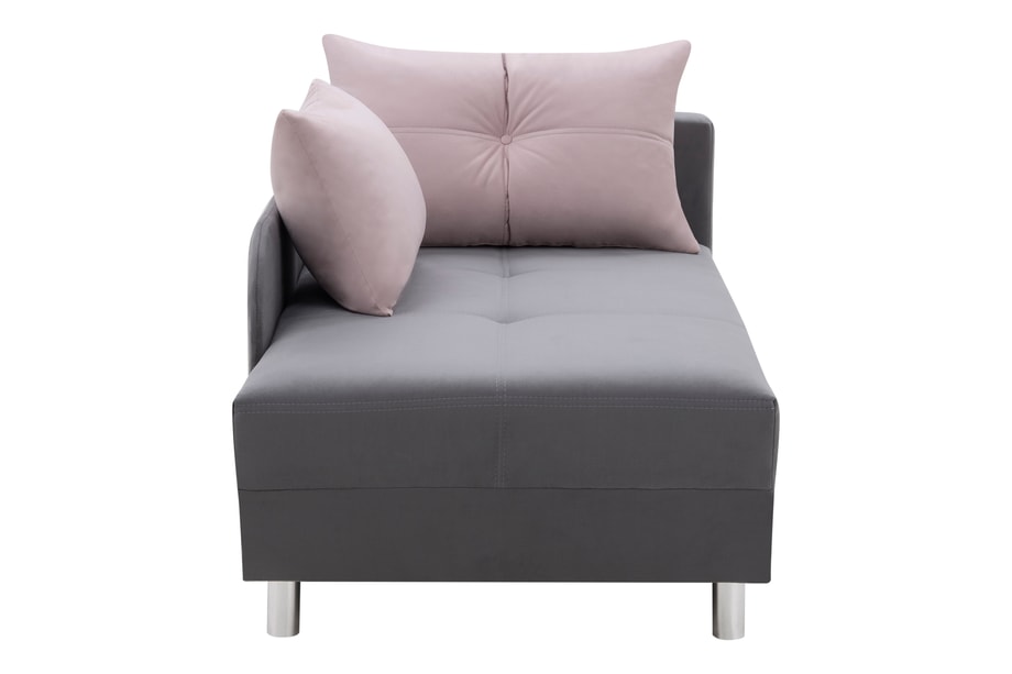Sofa rozkładana szaro-różowa LETTO prawa - 3