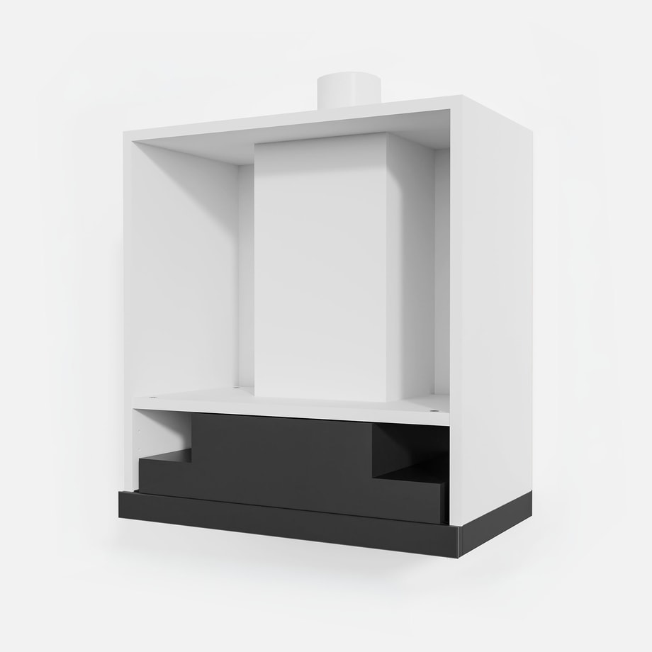 Korpus QUBIK 60x60 biały z okapem czarnym OKPZH17EF - zdjęcie 1
