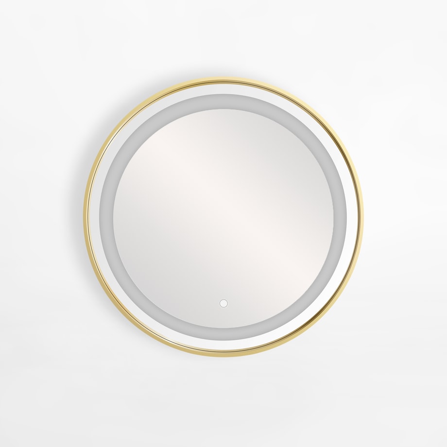 Lustro łazienkowe z oświetleniem LED złote 60 cm - 1