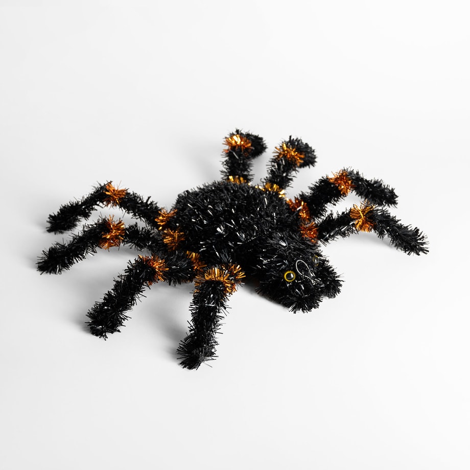 Dekoracja PAJĄK czarno-pomarańczowy 45 cm - 1