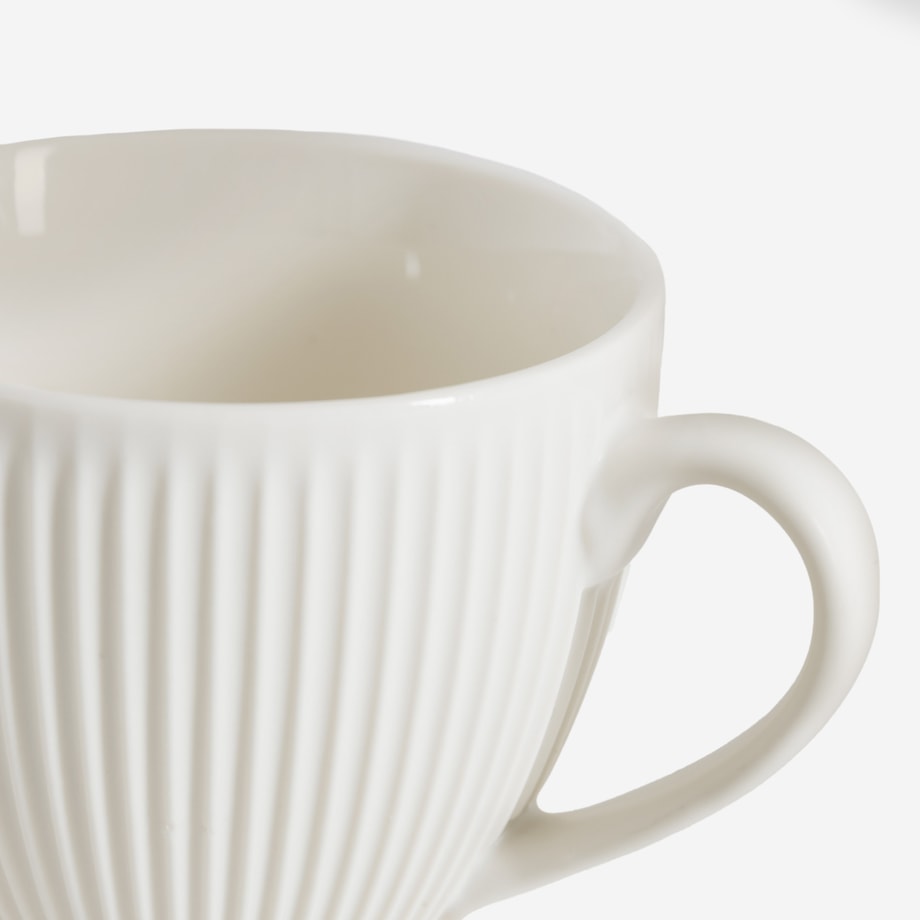 Kubek ryflowany biały, 300 ml - 2