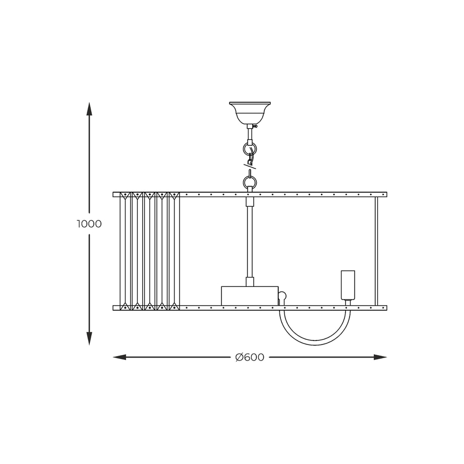 Lampa wisząca glamour złota PARIS 60 cm - 4