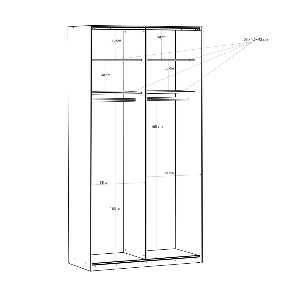 Szafa przesuwna z lustrem FITIO połysk 120 cm - 7