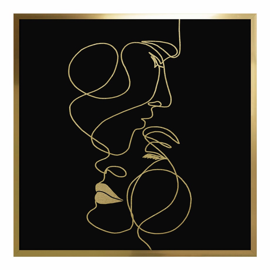 Obraz w złotej ramie GOLD FACE II 50x50 cm - 1
