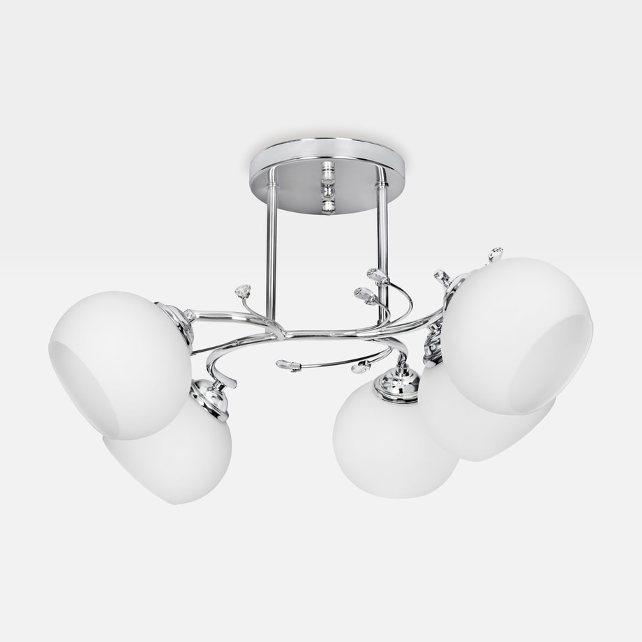 Lampa sufitowa 5 kloszy srebrna AJE-IRMA - 1