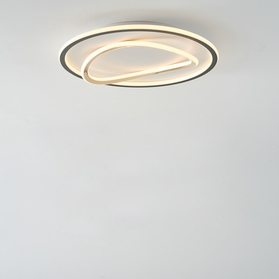 Plafon LED okrągły czarno-złoty LENS 50 cm - 1