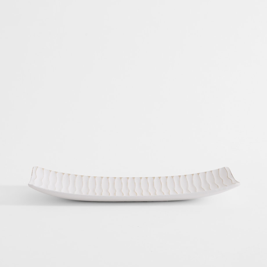 Talerz dekoracyjny biały 34x13 cm - 1