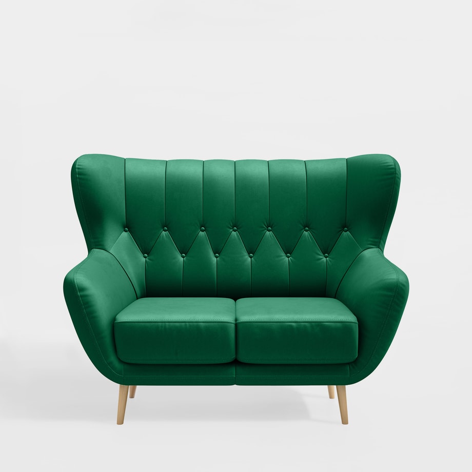 Sofa uszak 2-osobowa zielona KELSO - 1