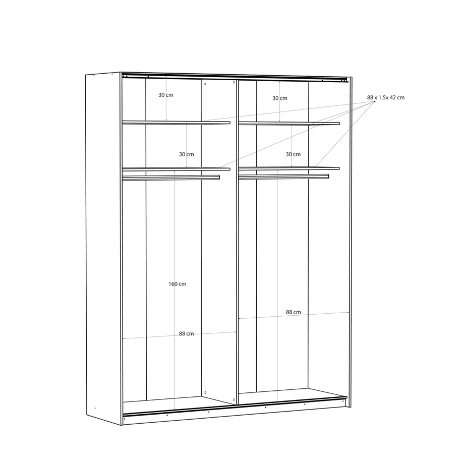 Szafa przesuwna FITIO połysk 180 cm - 7
