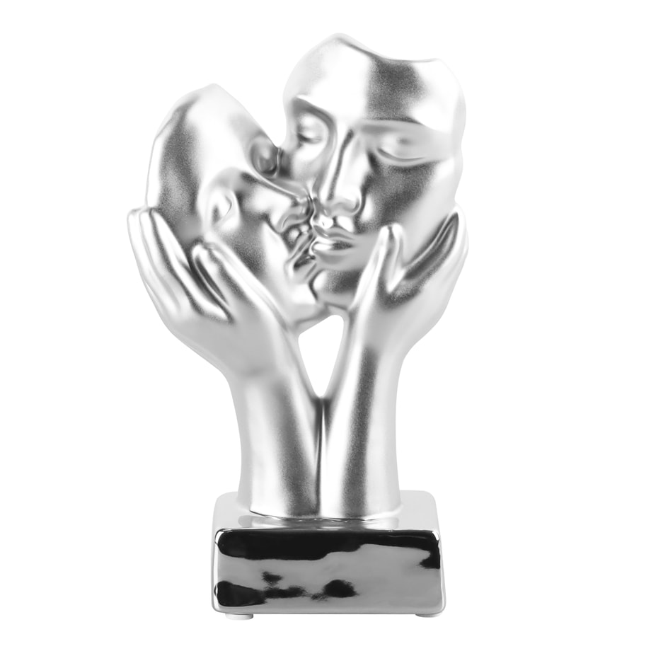 Figurka dekoracyjna srebrna FACES 20 cm - 1