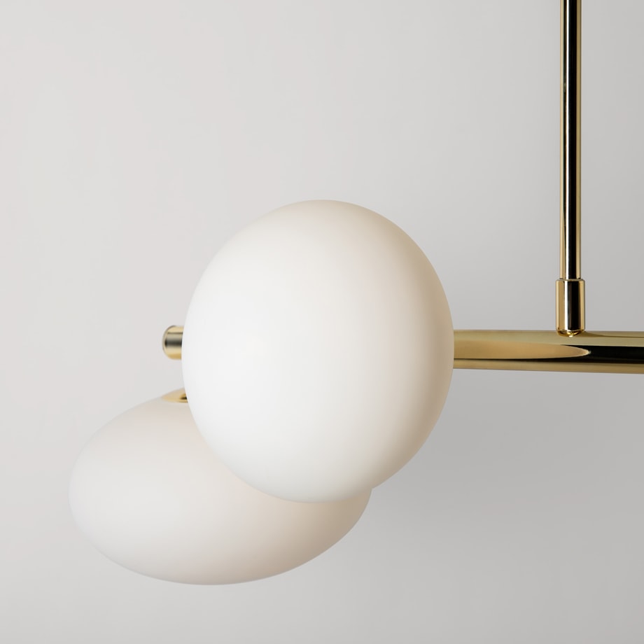 Lampa sufitowa 4 owalne klosze złota MILO 68x30 cm - 5