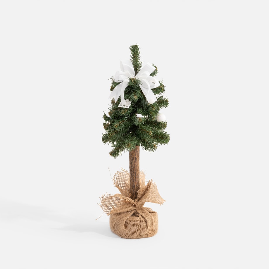 Choinka z białymi dekoracjami FOLK 50 cm - 1