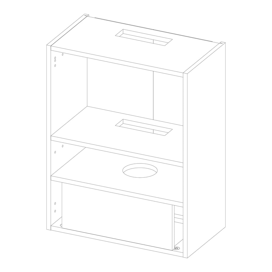 Korpus QUBIK 60x77 grafit z okapem czarnym OKPZH19EF - 1