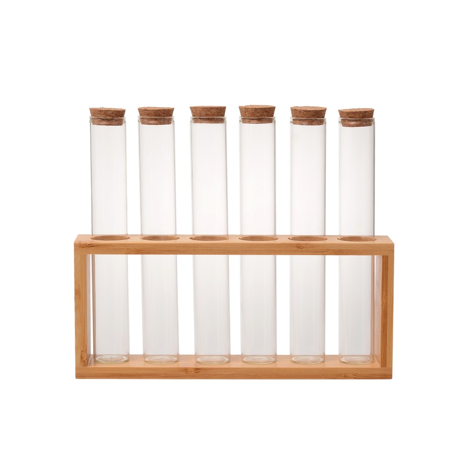 Komplet 6 przyprawników na bambusowym stojaku 100 ml - 1