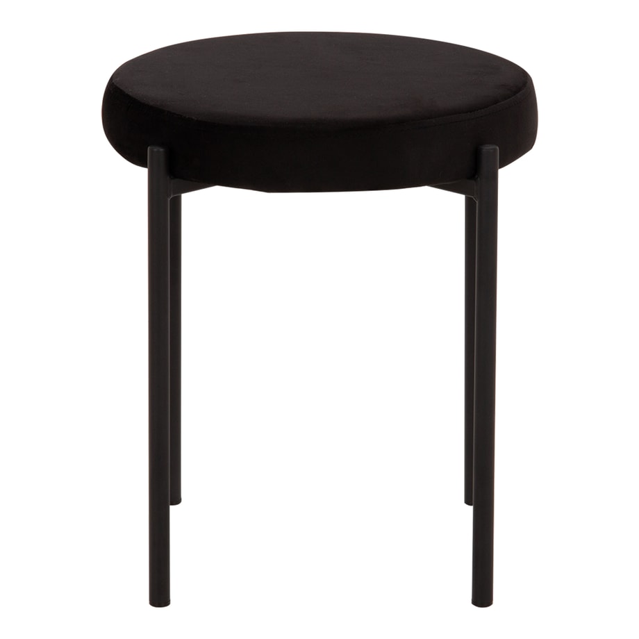 Taboret welurowy czarny ARGINO - zdjęcie 3