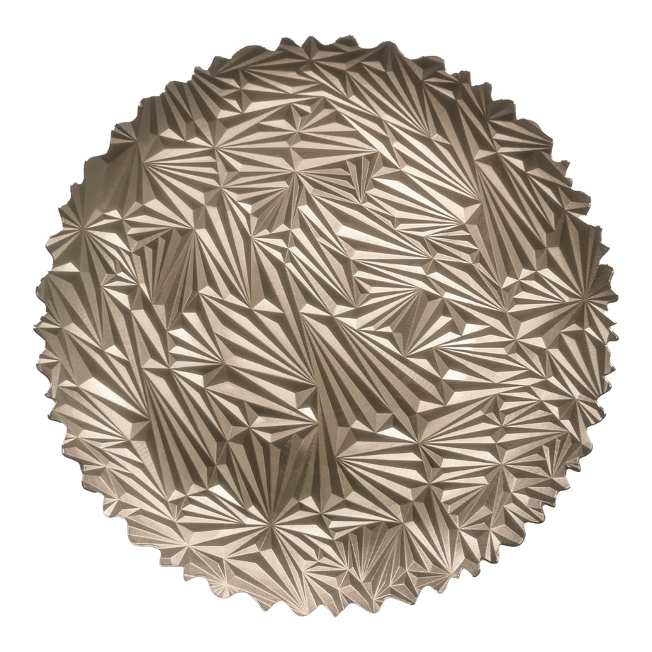 Talerz dekoracyjny metaliczny jasnobrązowy 33 cm - 1