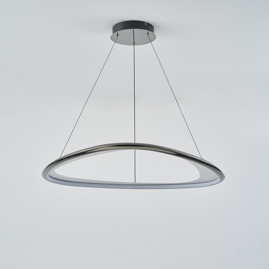 Lampa wisząca LED chromowana czarna GETAFE 85 cm - 1