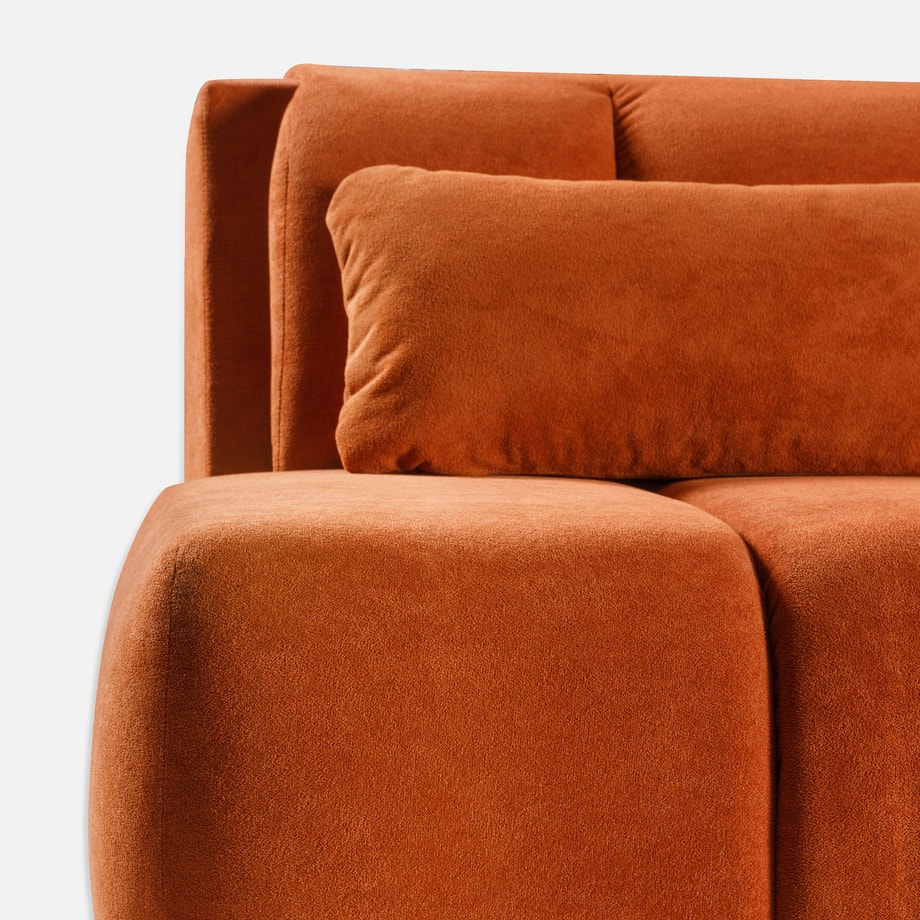 Sofa 3-osobowa rozkładana pomarańczowa DERI - 3