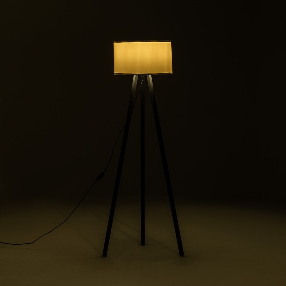 Lampa podłogowa trójnóg czarno-biała PIKO - 4