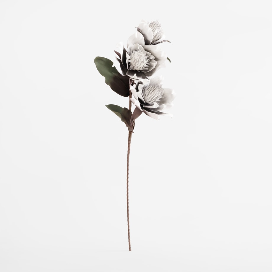 Sztuczny kwiat magnolia szary 103 cm - 1