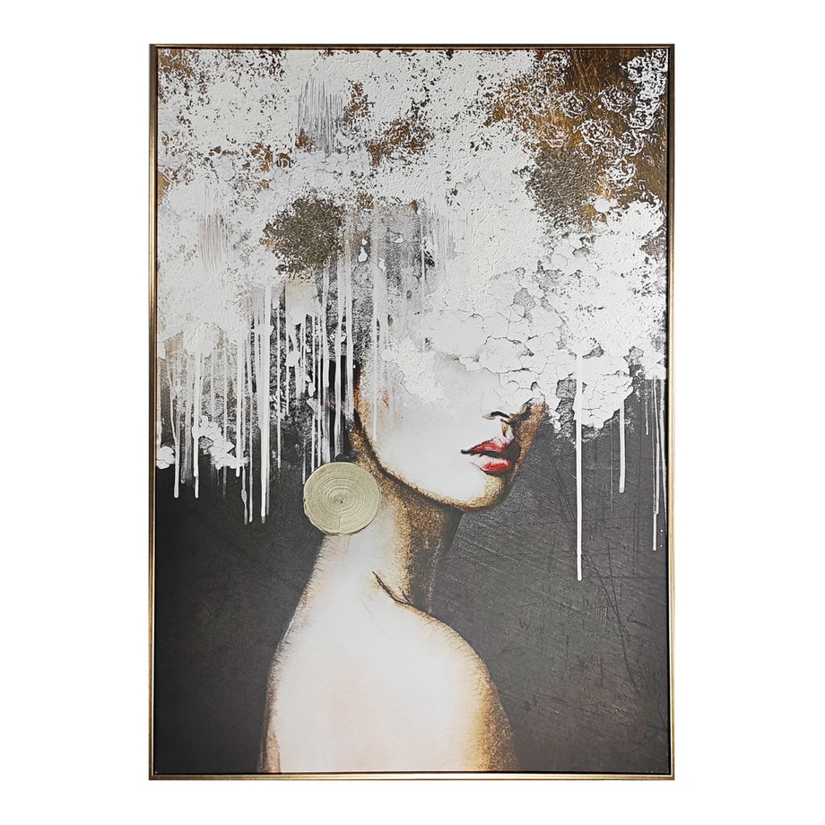 Obraz kobiety w złotej ramie CANVAS MARY 70x100 cm - 1